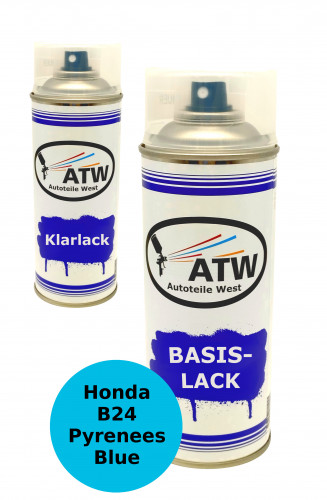 Autolack für Honda B24 Pyrenees Blue+400ml Klarlack Set